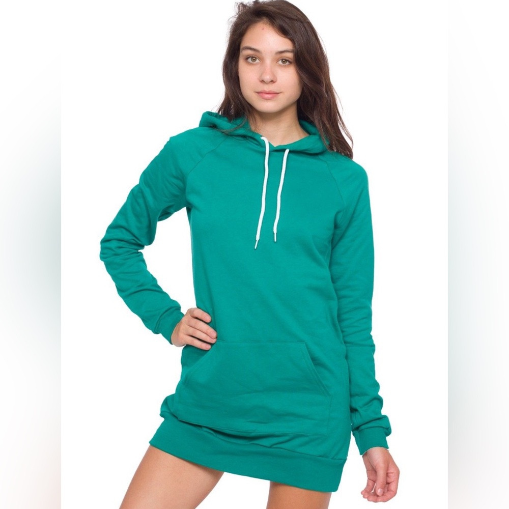 American apparel Kelly green hoodie dress